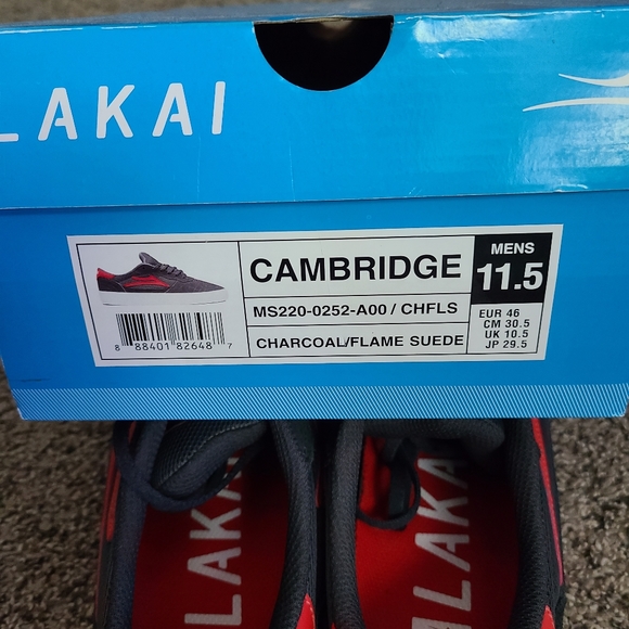 Lakai Cambridge Charcoal/Flame Skate Shoes - Picture 7 of 7